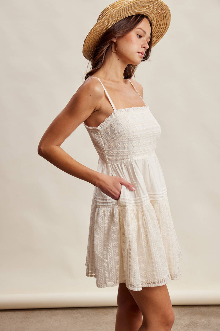 Lace Tiered Mini Dress LD1628