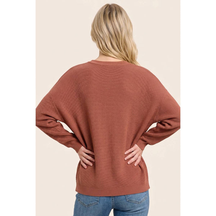 MINI WAFFLE RELAXTED FIT SWEATER