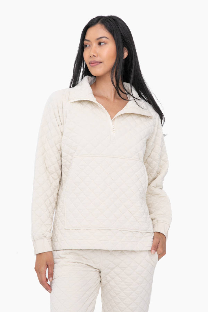 Cozy Quilted Jersey Pullover