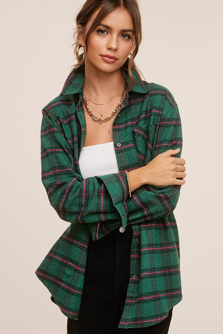 Dark Brown Plaid Flannel