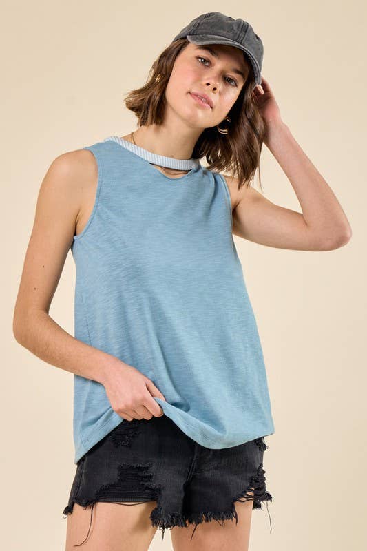 Holly Button Detail Tank