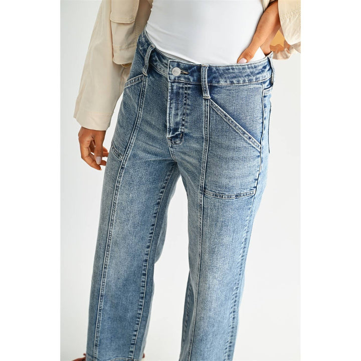 HIGH-RISE WIDE ANKLE TROUSER HEM