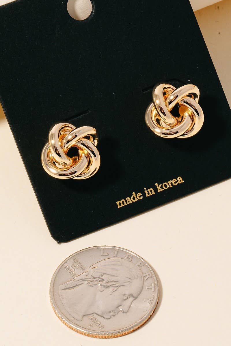 Four Hoop Knotted Stud Earrings