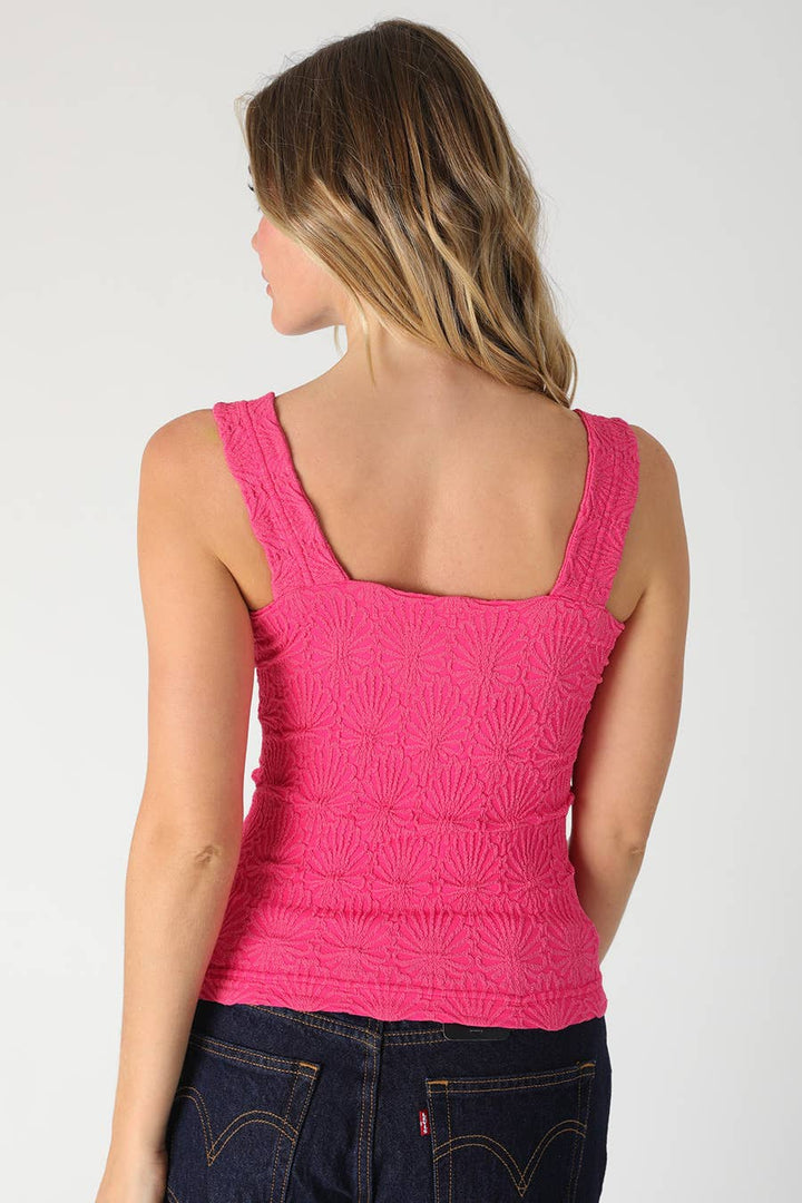 NS8416- Lace Textured Square Top
