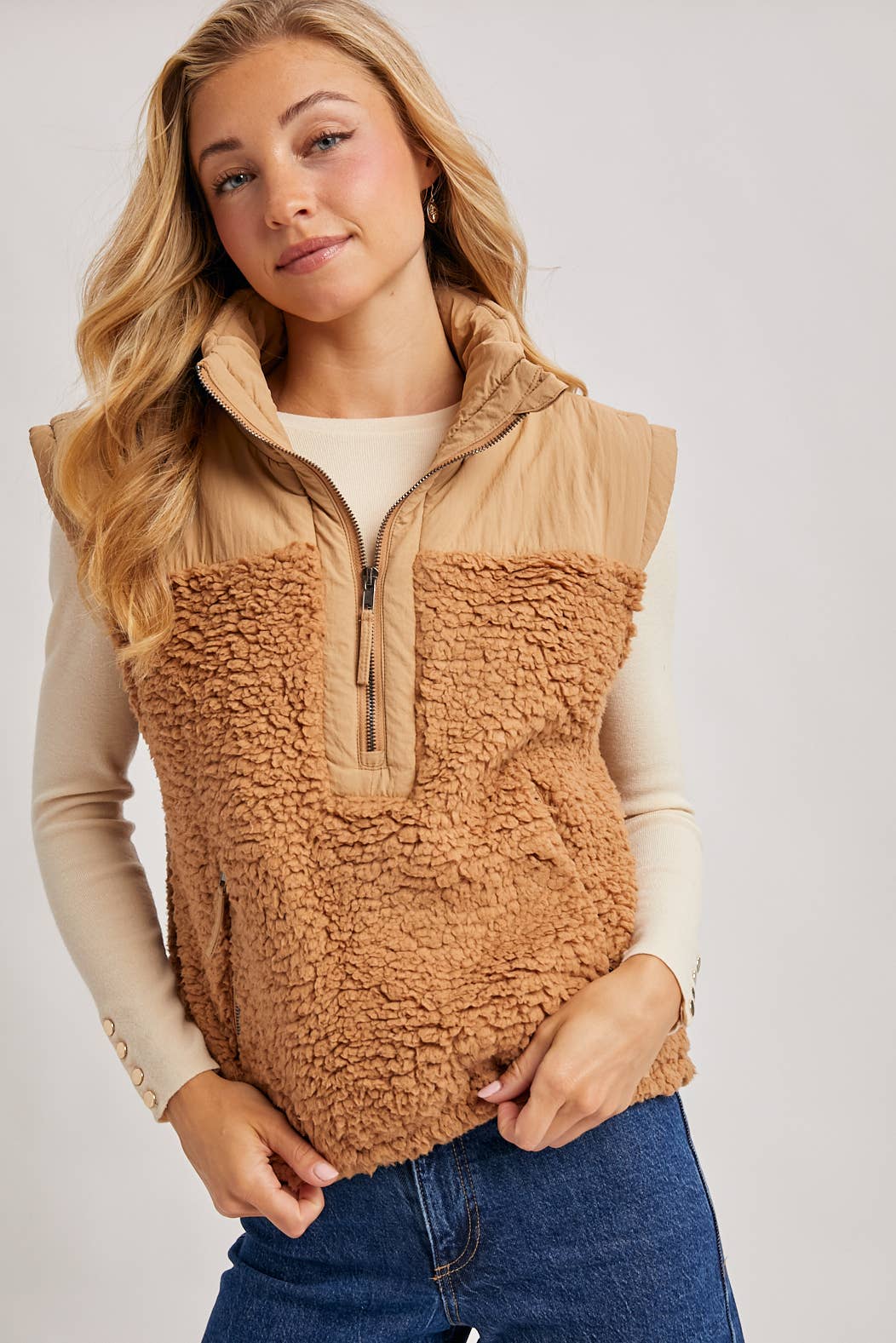 Sherpa Contrast 1/2 Zip Pullover