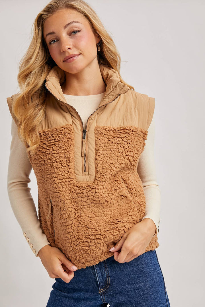 Sherpa Contrast 1/2 Zip Pullover