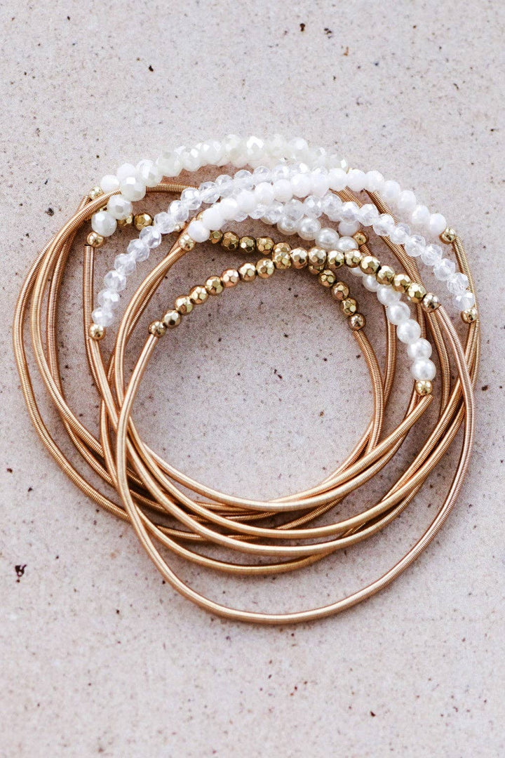 Boho Layered Spring Coil Guitar String Bracelet Set - 6961