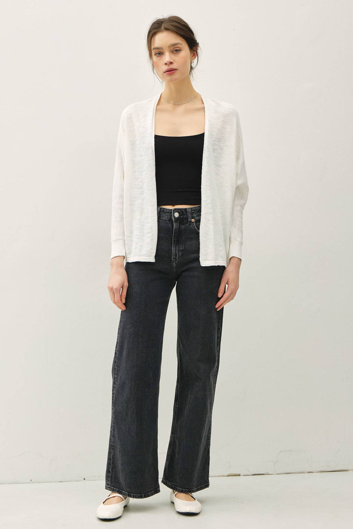 Dolman Sleeve Slub Sweater