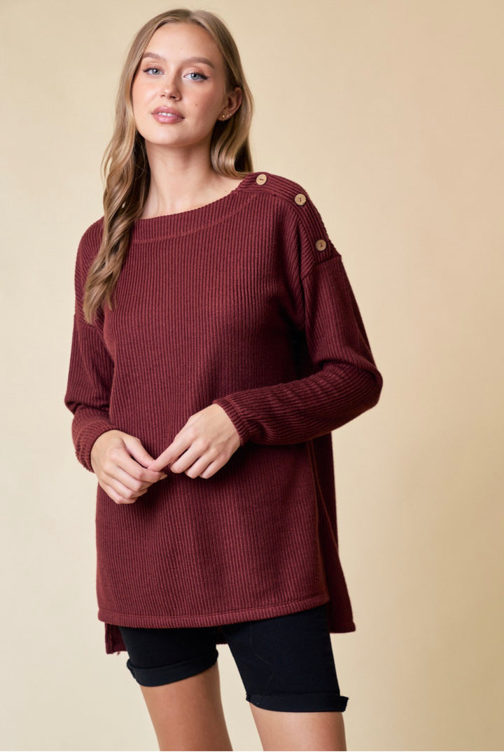 Button Sleeve Sweater