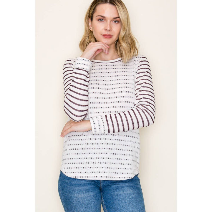 Double Stripe French Terry Top
