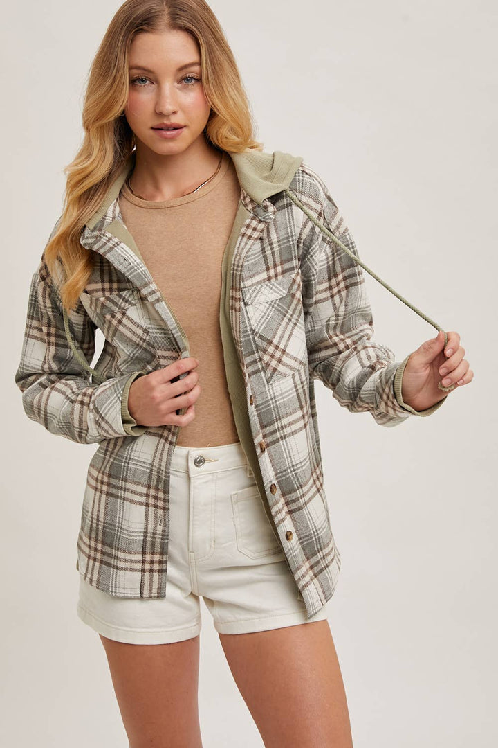 Bethany Hooded Plaid Jacket