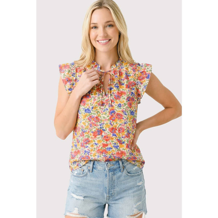 Emma Keyhole Floral Top