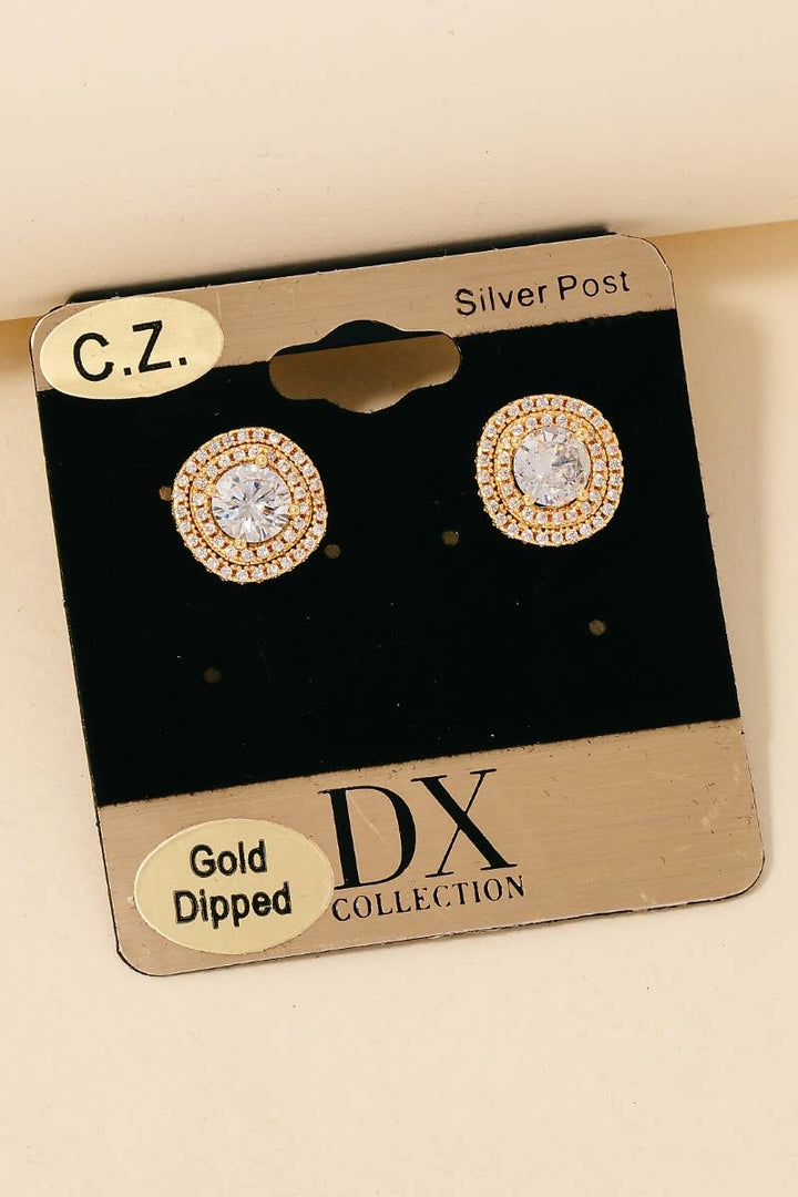 Double Halo Set Stud Earrings