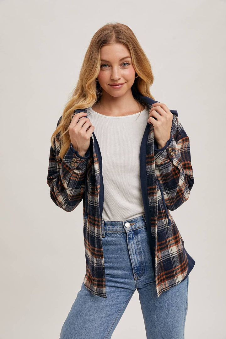 Bethany Hooded Plaid Jacket