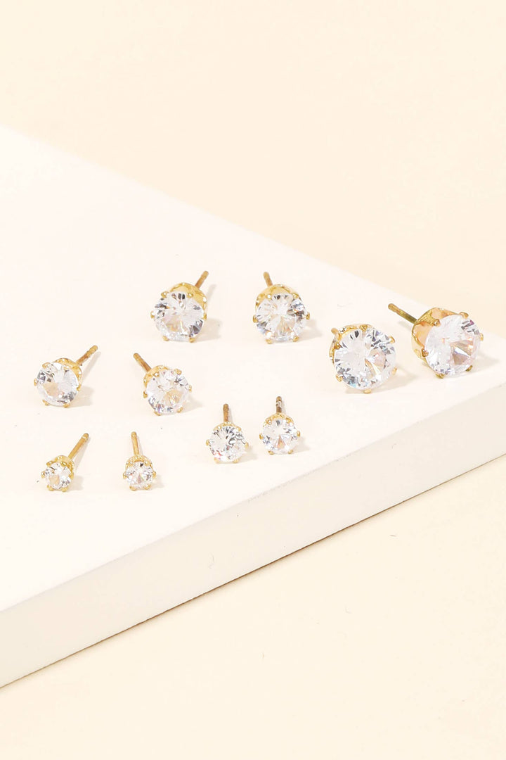 Rhinestone Stud Earrings Set