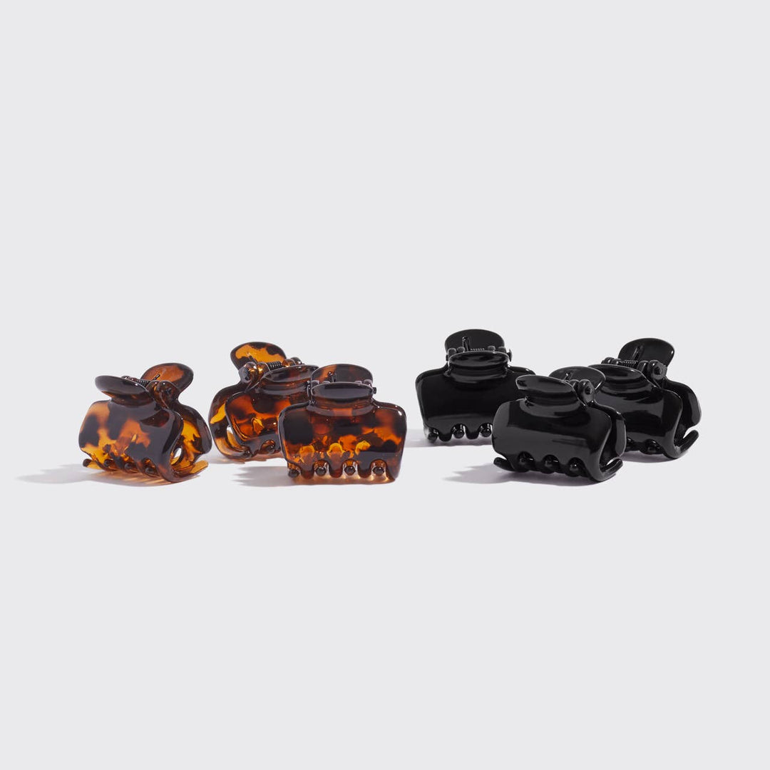 Medium Puffy Claw Clips 2pc Set- Black/Tort