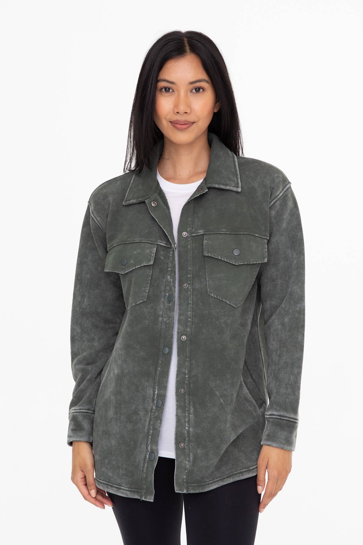 Snap-On Shacket with Pockets – Thirty Four Oaks Clothing Co