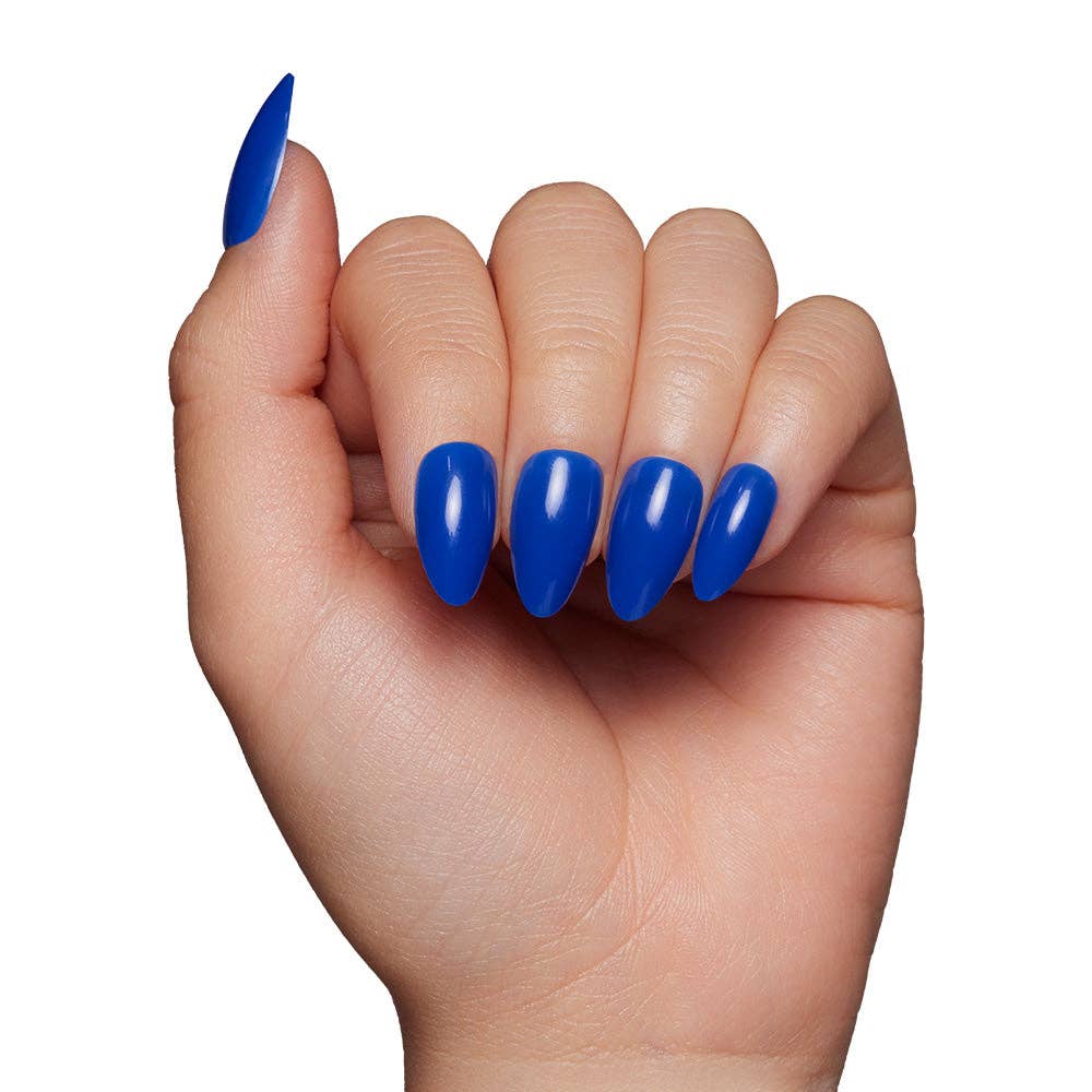 Cobalt Blue Press-On Nails | Solid Nail| Short Almond Length
