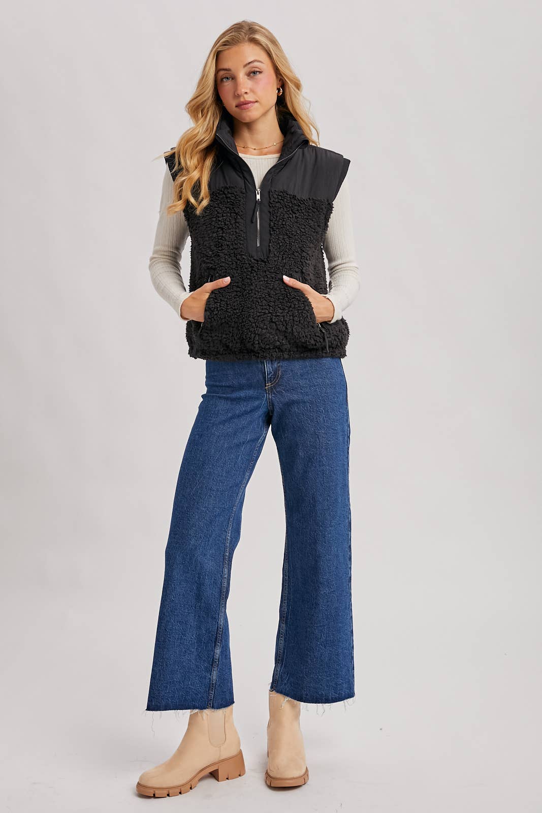 Sherpa Contrast 1/2 Zip Pullover