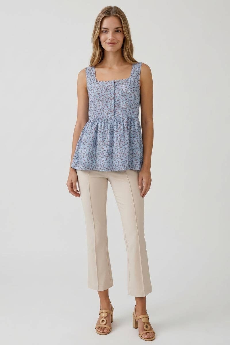 DITSY FLORAL BABYDOLL TUNIC TANK - 45810T