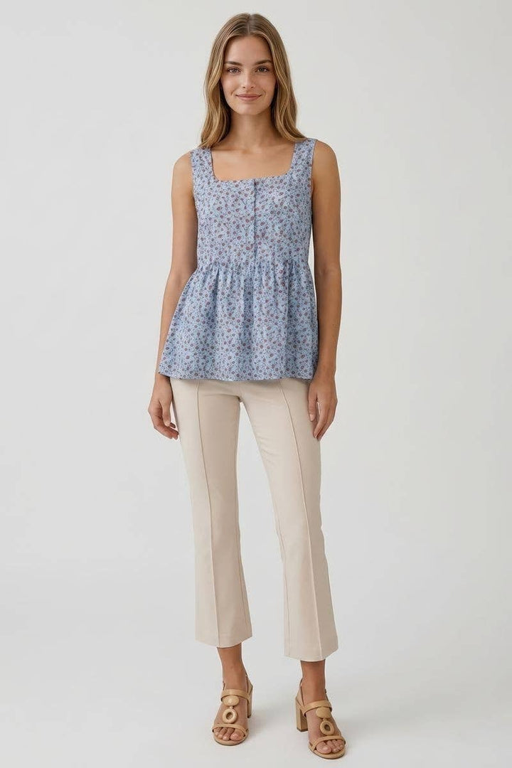 DITSY FLORAL BABYDOLL TUNIC TANK - 45810T
