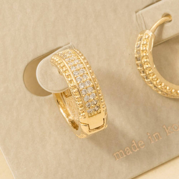 Intricate Pattern Wide Hinge Hoop Earrings