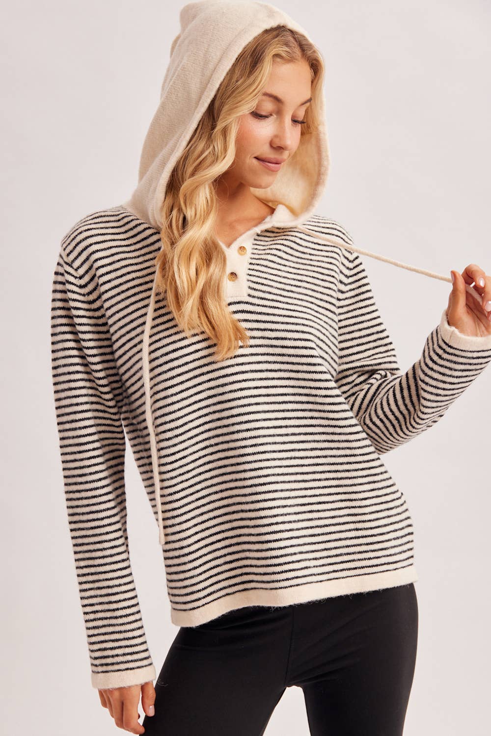 HENLEY SWEATER WITH HOODIE