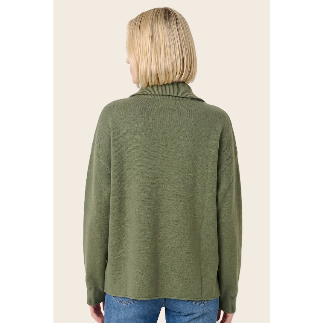 Mock Neck Half Zip Sweater