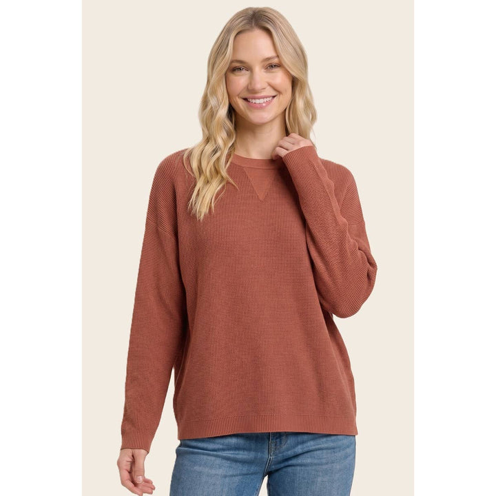 MINI WAFFLE RELAXTED FIT SWEATER