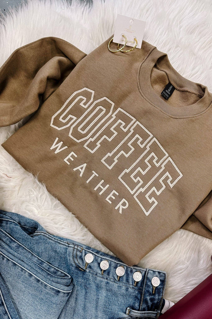 Embroidered Coffee Weather Sweatshirt