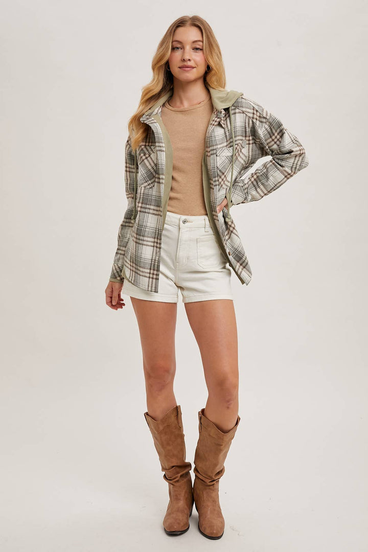 Bethany Hooded Plaid Jacket