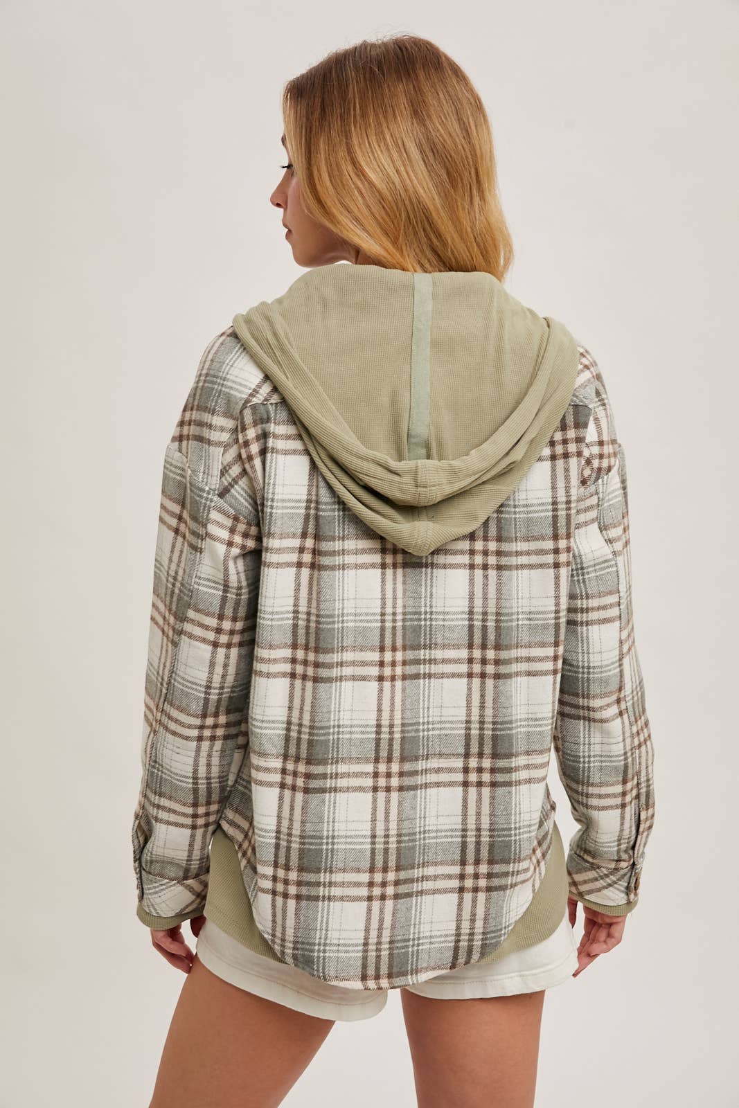 Bethany Hooded Plaid Jacket