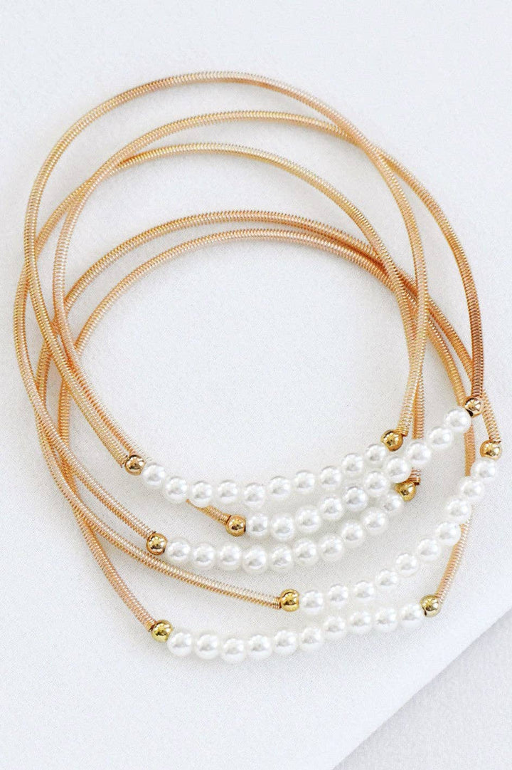 Boho Layered Spring Coil Guitar String Bracelet Set - 6025