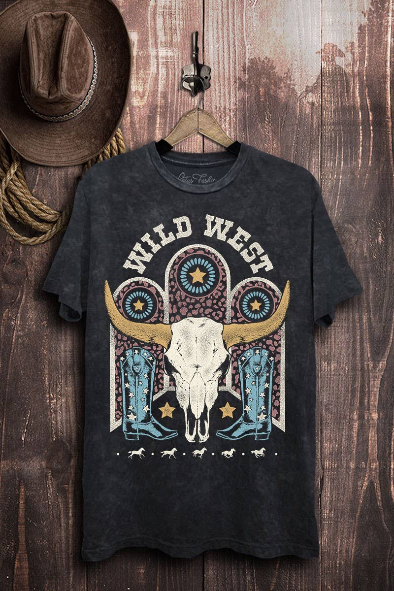 Wild West Cow Skull Graphic Top