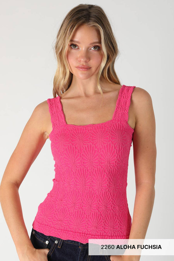 NS8416- Lace Textured Square Top