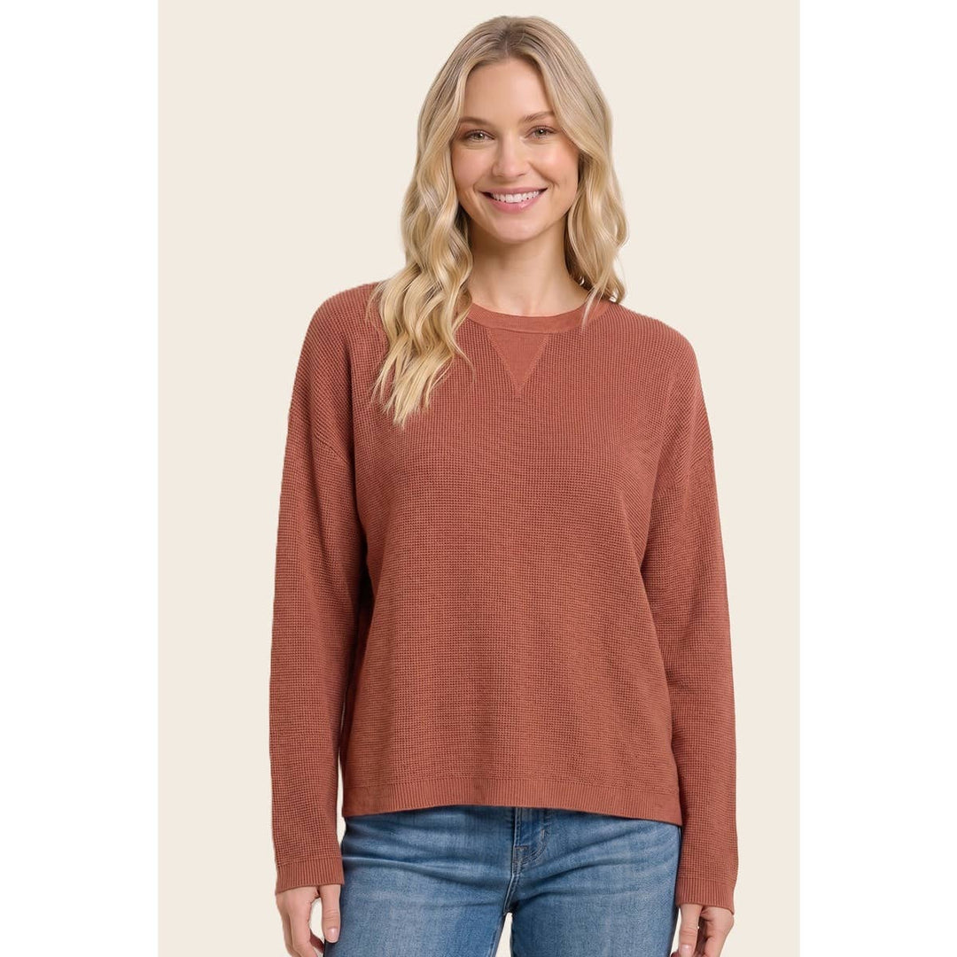 MINI WAFFLE RELAXTED FIT SWEATER