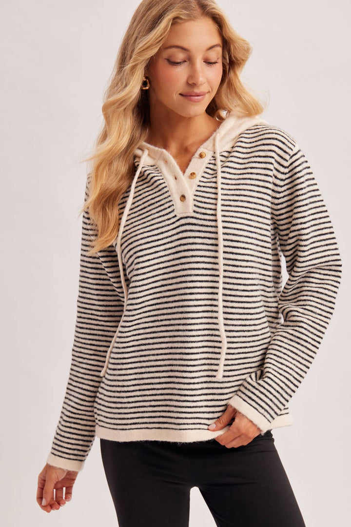 HENLEY SWEATER WITH HOODIE