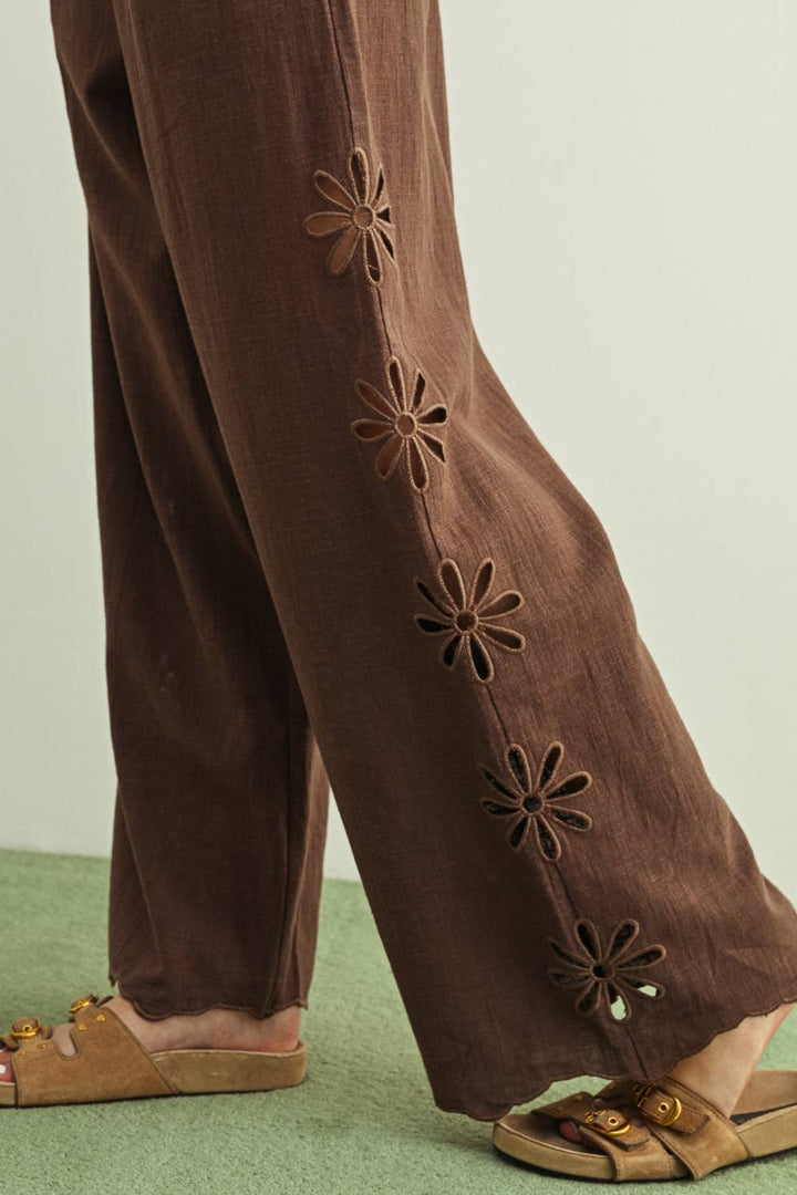 Embroidered Side Detail Pants