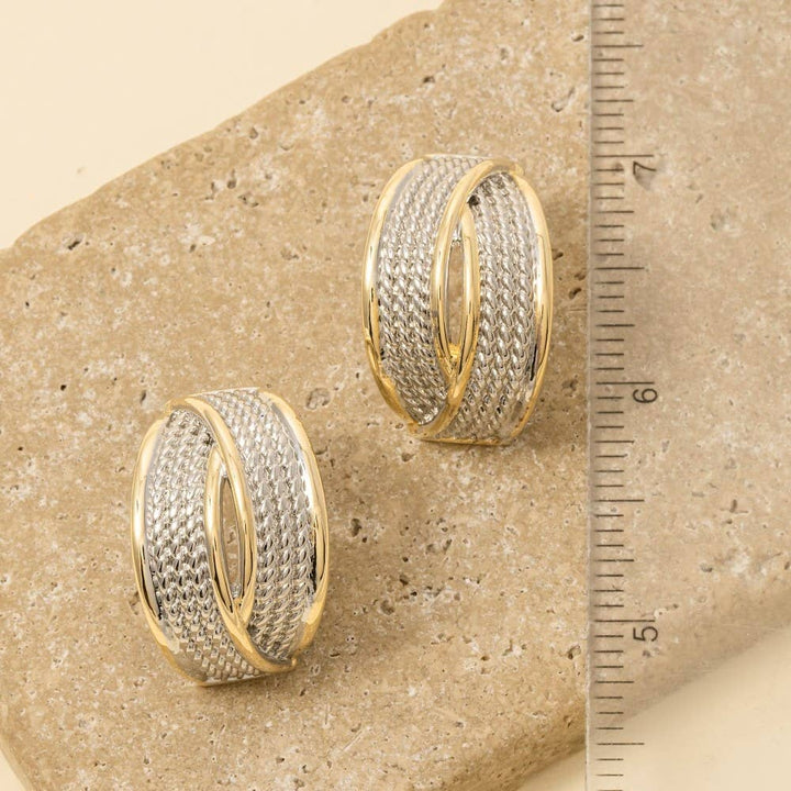 Gold Plated Two Tone Hoop Earrings