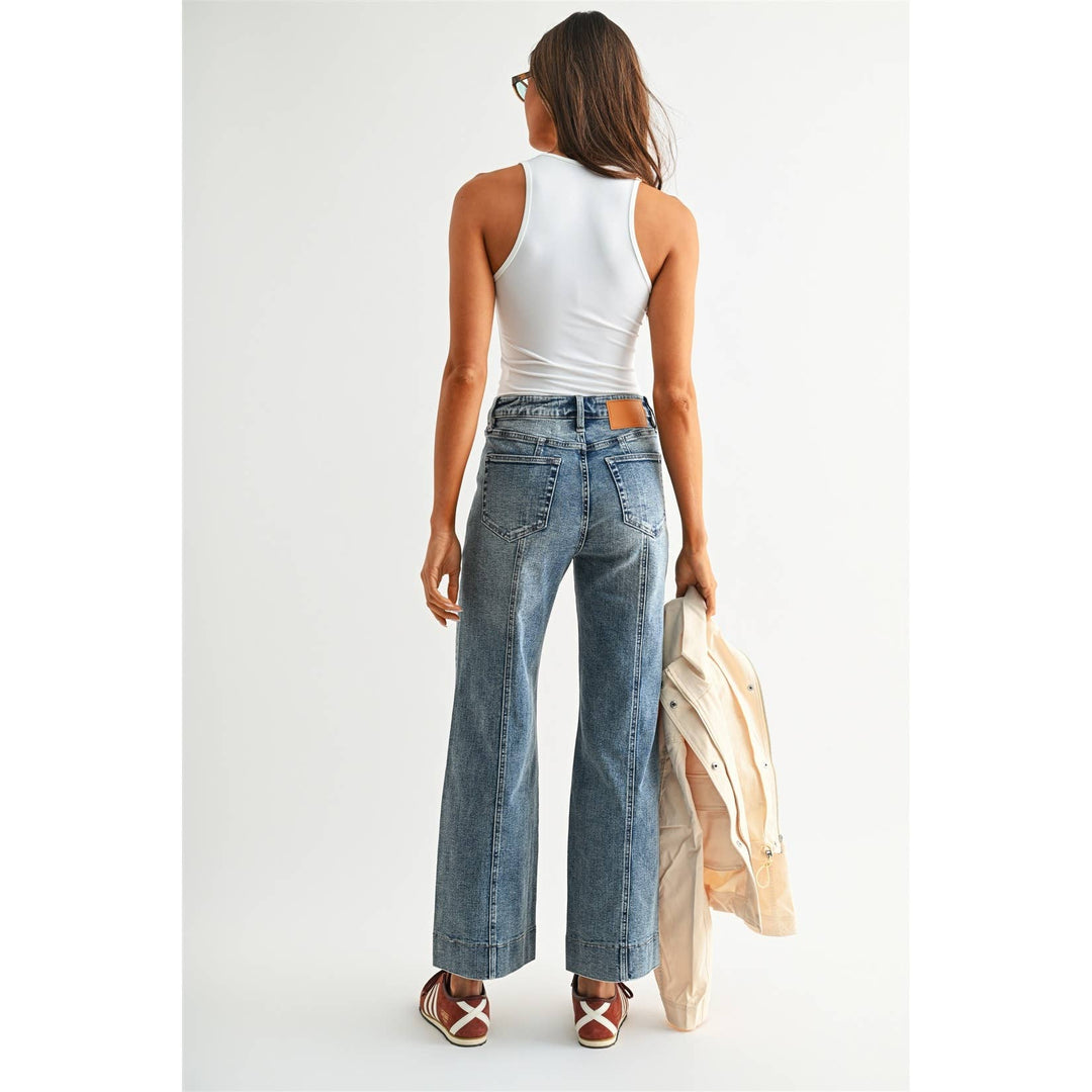 HIGH-RISE WIDE ANKLE TROUSER HEM