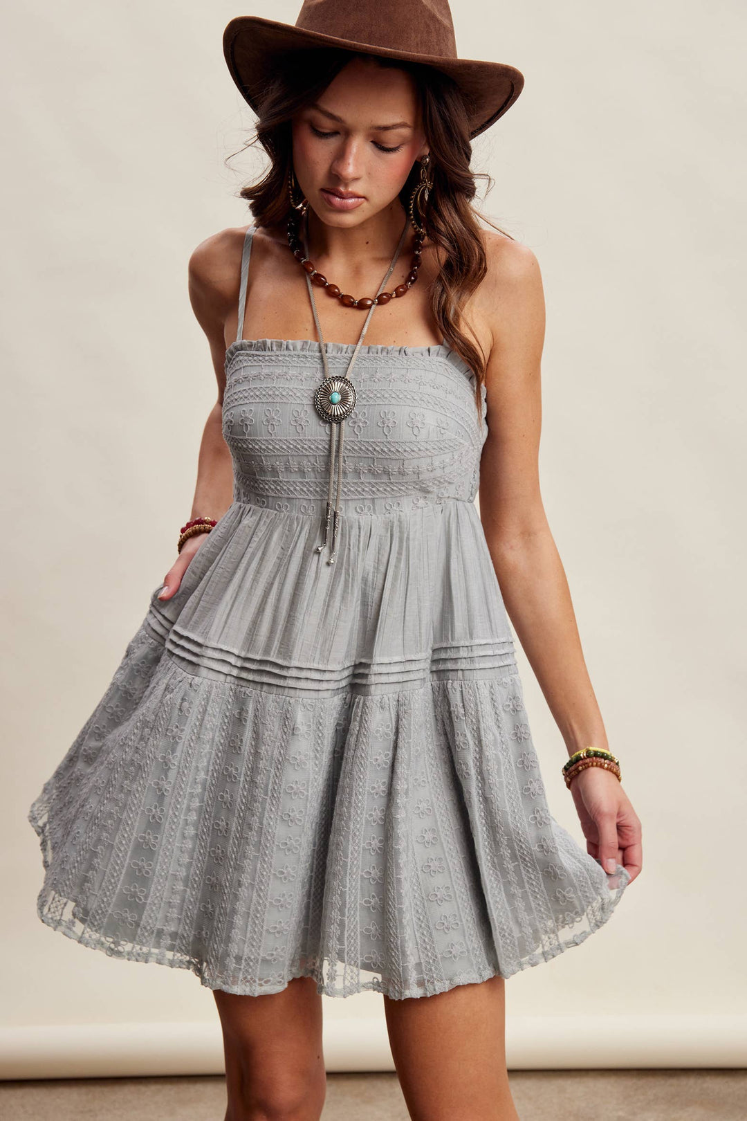 Lace Tiered Mini Dress LD1628