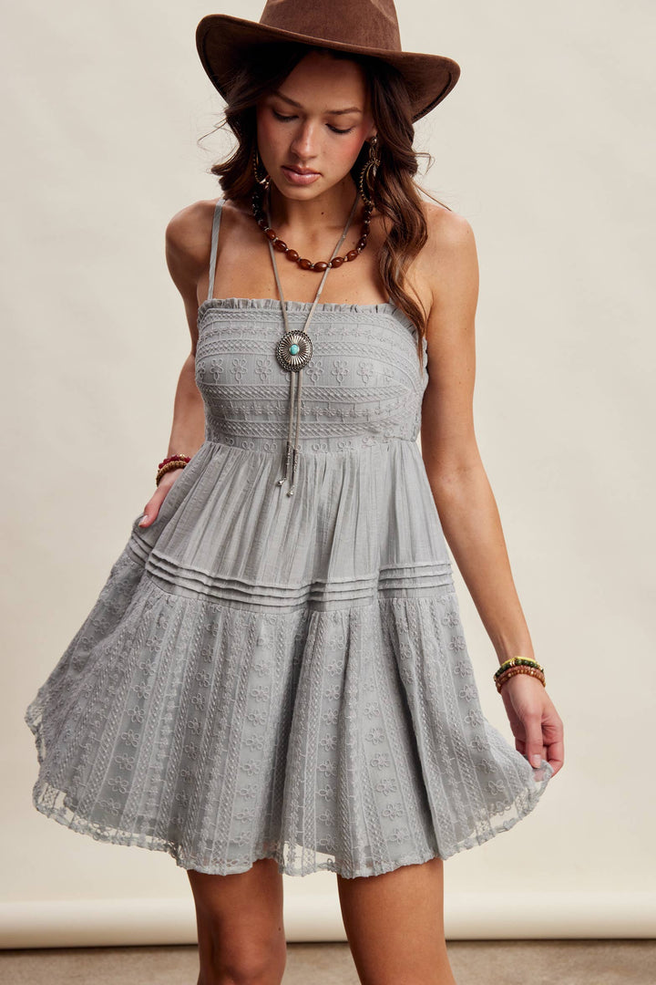 Lace Tiered Mini Dress LD1628