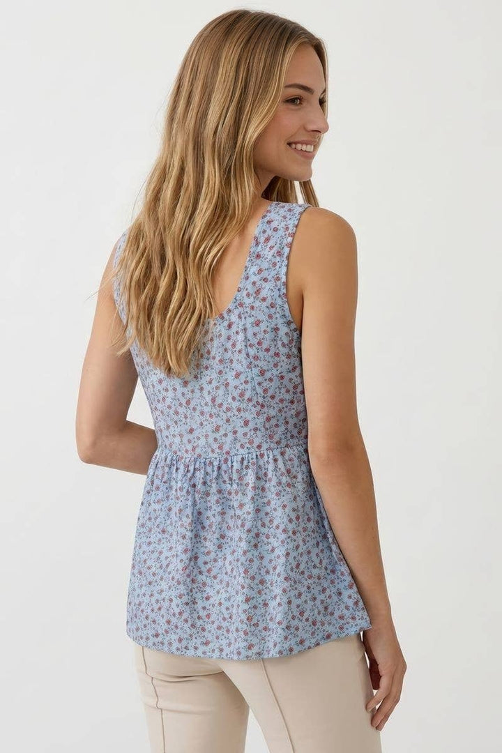 DITSY FLORAL BABYDOLL TUNIC TANK - 45810T
