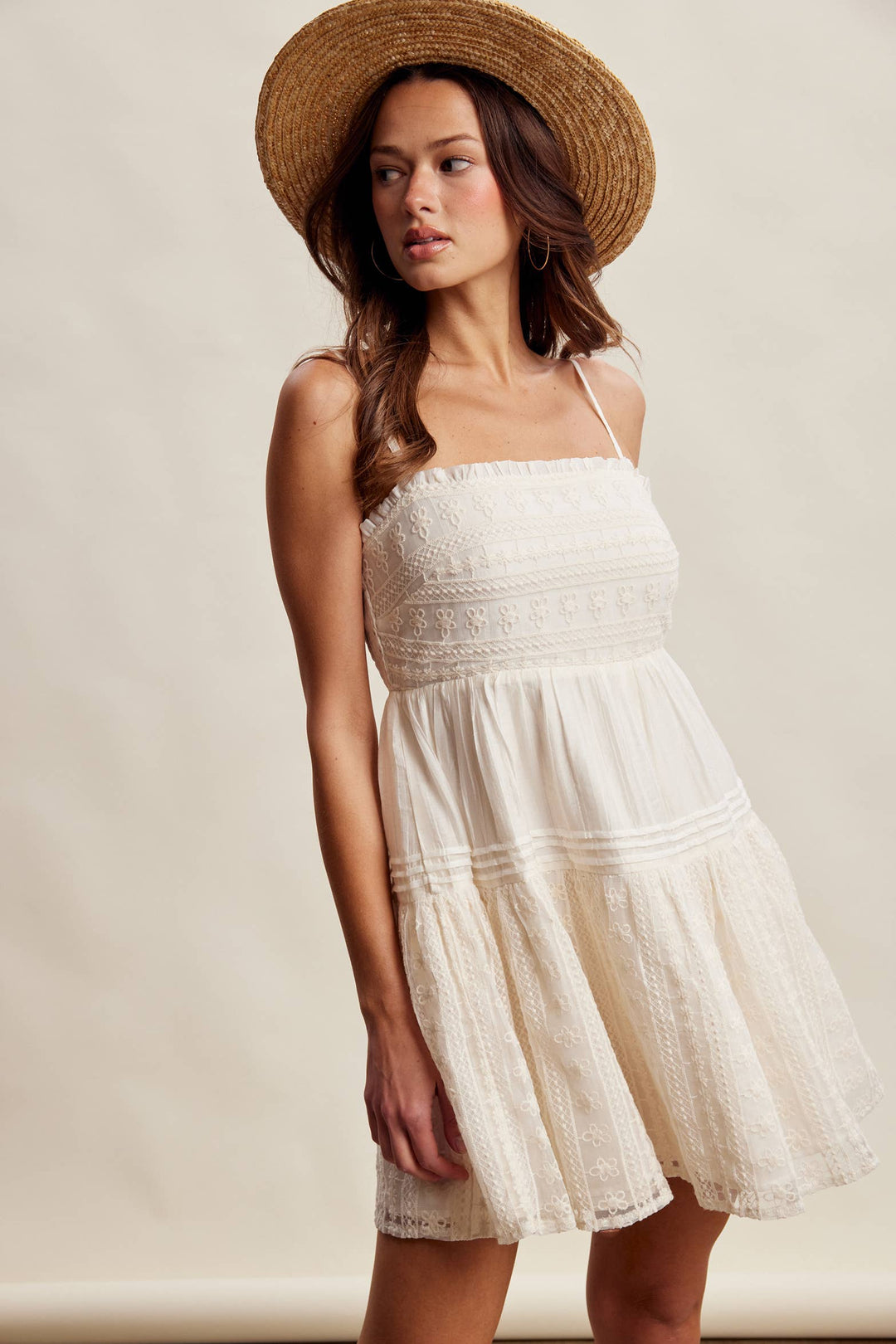 Lace Tiered Mini Dress LD1628