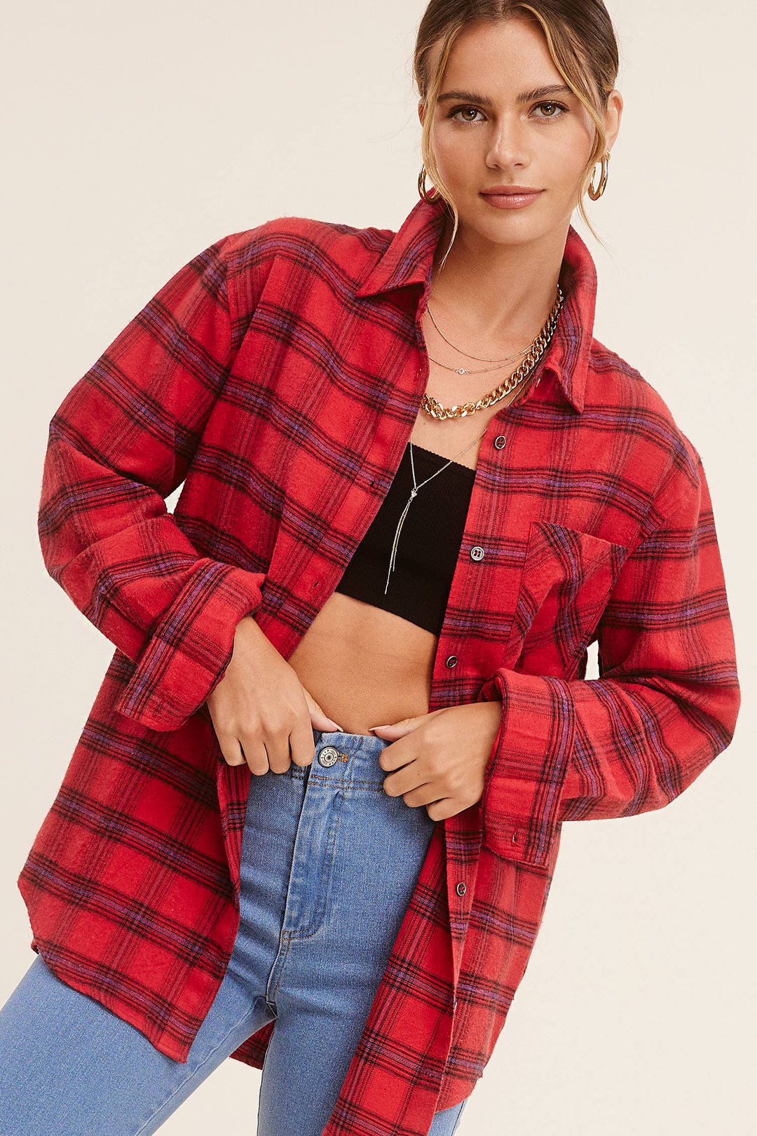 Dark Brown Plaid Flannel