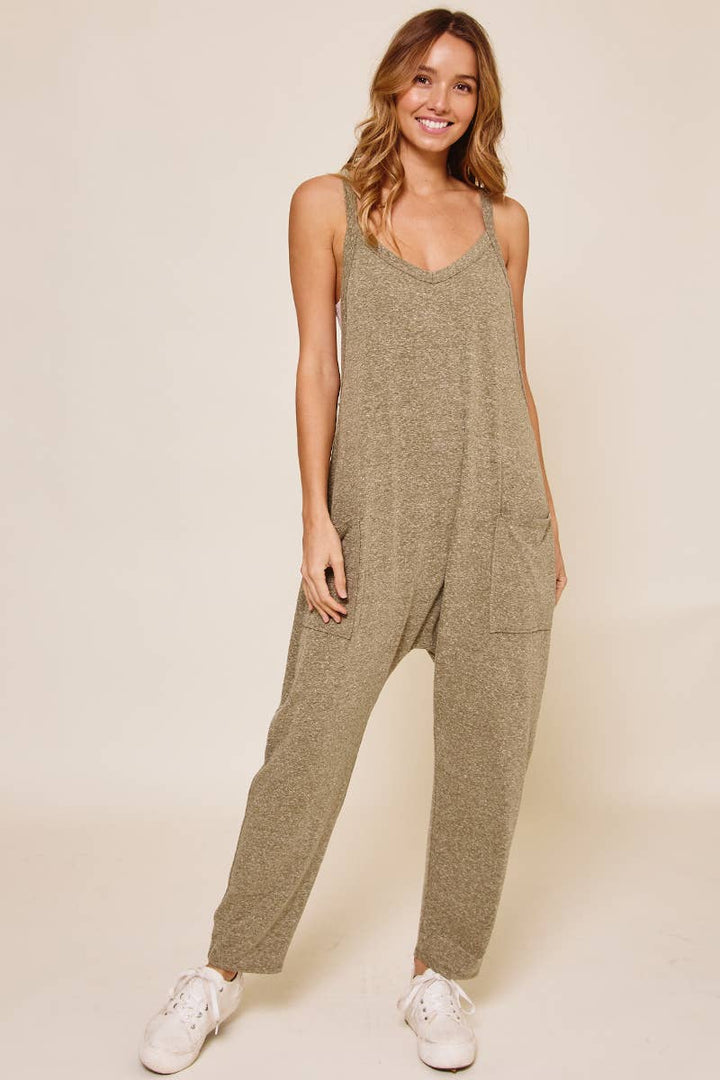 Harlem Solid Jumpsuit with Pockets