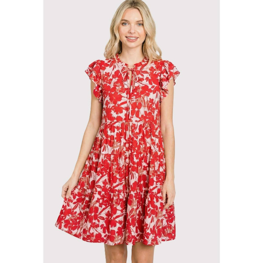 Ruffle Sleeve Floral Dress
