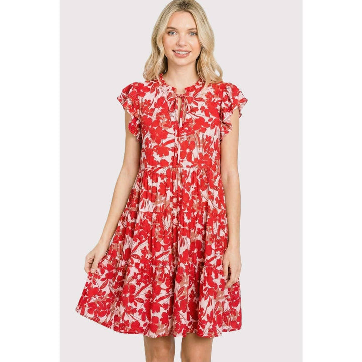 Ruffle Sleeve Floral Dress