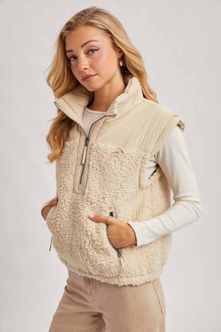 Sherpa Contrast 1/2 Zip Pullover