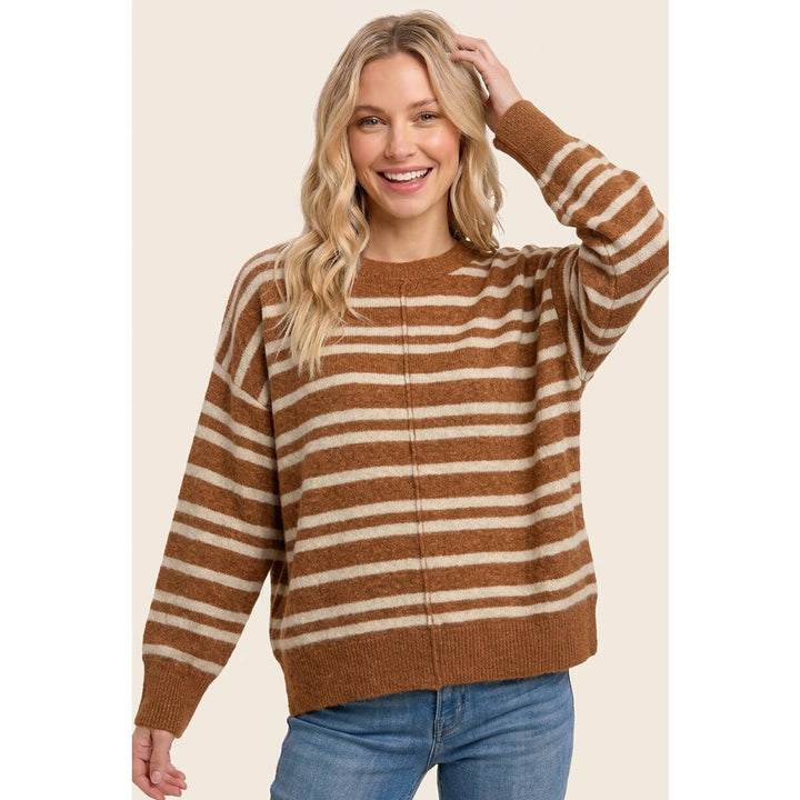 DOUBLE STRIPED OVERSIZE SWEATER